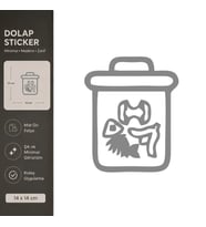 Yiyecek Atıkları Mat Gri Dekoratif Folyo Sticker 14x14 cm