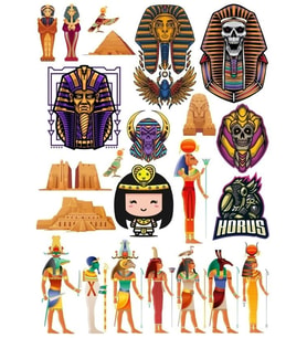 Mısır Temalı Sticker Set-4 15 Parça Telefon, Tablet, Defter, Laptop Sticker