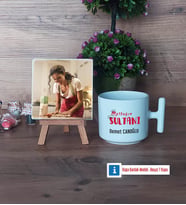Mutfağın Sultanı Anneye Hediye Fotoğraflı Dekoratif Taş, Kupa Bardak Beyaz Hediye (Model 12)