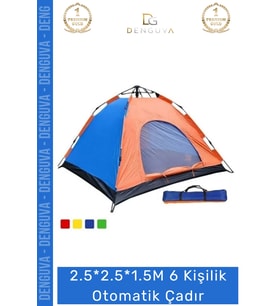 #Çadır Su Geçirmez Pratik Kurulum Geniş Kamp Outdoor Ferah 6 Kişilik Otomatik Çantalı Çadır