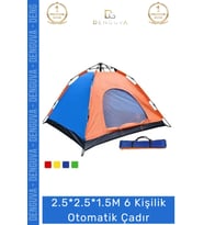 #Çadır Su Geçirmez Pratik Kurulum Geniş Kamp Outdoor Ferah 6 Kişilik Otomatik Çantalı Çadır