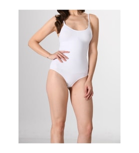Kadın 1 Beden Küçülten Ayar Askılı Çıtçıtlı Body Beyaz Renk Dikişsiz Korse