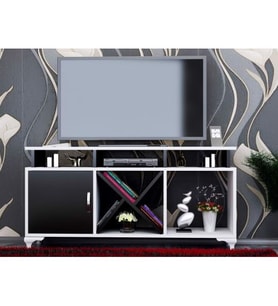TV Ünitesi Kamer Tasarım Beyaz Siyah