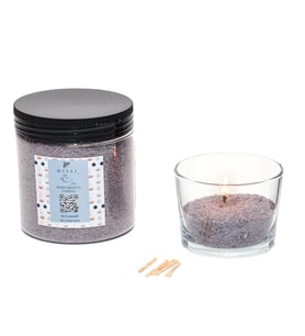 Oud Vanilya Kokulu Gri Yaratıcı İnci Tozu Mum (30 adet fitil ile birlikte)-250 gr
