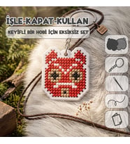 Etamina Anime Hediye Hobi Seti: Prenses Mononoke Kanaviçe ve Etamin Anahtarlık Kiti