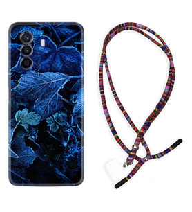 Huawei Nova Y70 Y90 Nova 9 SE  Kılıf Boyun Asklı Rasta Silikon Blue Foid 1628