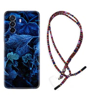 Huawei Nova Y70 Y90 Nova 9 SE  Kılıf Boyun Asklı Rasta Silikon Blue Foid 1628