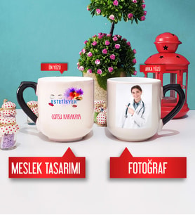 Estetisyen Kupa Bardak Oval Sihirli Fotoğraflı