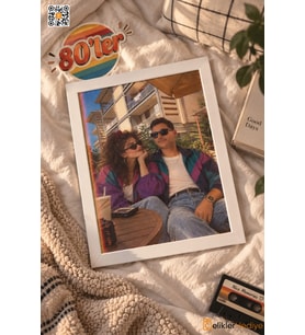 80'ler Akımı Kişiye Özel Fotoğraf Çerçevesi Retro Nostaljik Sevgiliye Hediye