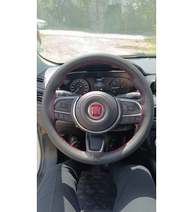 DİKİŞLİ DİREKSİYON KILIFI NOKTALI DERİ KIRMIZI DİKİŞLİ F.IAT EGEA EGEA CROSS İÇİN