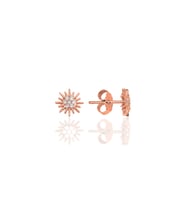 Gümüş rose zirkon taşlı  güneş küpe SGTL12333ROSE