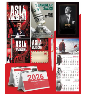 Asla Vazgeçme - Ayraç - Kartpostal - Poster - Baronlar Savaşı -  2026 Ajanda İstikbal - Sakarya Duvar Takvimi - Masa Takvimi