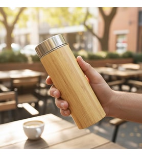 Lexroo 450 ml Bambu Kaplamalı Çelik Termos