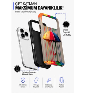 İPhone 17 Pro Vibes Collection Çift Katmanlı Essential Tough Telefon Kılıfı