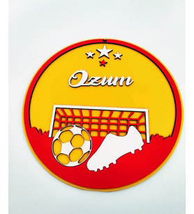 Çocuk Odası TARAFTAR  Kapı-Duvar Sarı Kırmızı İsim Yazılı