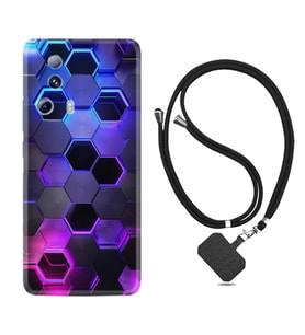 Xiaomi Mi 13 Lite Kılıf Resimli Boyun Askılı İpli Desenli Silikon Series Petekler 1889