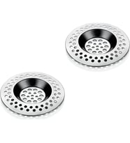 Paslanmaz Metal 2'li Yuvarlak Mutfak Lavabo Içi Gider Süzgeci, Banyo Evye Deliği Çöp Tıkacı