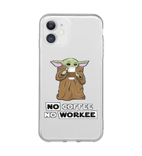 Iphone 11 Uyumlu Yoda Coffee Tasarımlı Şeffaf Telefon Kılıfı