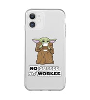 Iphone 11 Uyumlu Yoda Coffee Tasarımlı Şeffaf Telefon Kılıfı