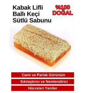 Doğal %100 El Yapımı Kabak Lifli Ballı Keçi Sütlü Sabun