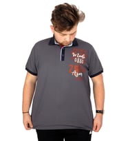 Mode XL Büyük Beden T-shirt Polo Maximum Height 21319 Füme