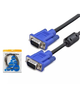 Hadron HDX7803 VGA Kablo 5 Metre A Kalite OD 7.3mm Görüntü Aktarım Kablosu - Siyah Mavi - 1 ADET
