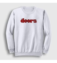 Presmono Unisex Beyaz Red Logo The Doors Sweatshirt 116570tt