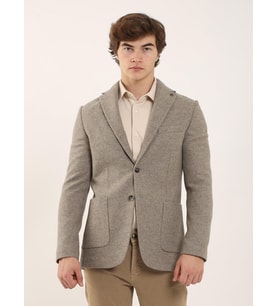 Vizon Erkek Slim Fit Düz Casual Mono Yaka Ceket