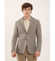 Vizon Erkek Slim Fit Düz Casual Mono Yaka Ceket