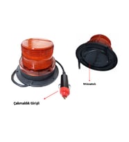 Tepe Lambası Çakmaklık Fişli Çakarlı Mıknatıslı 12-24V.