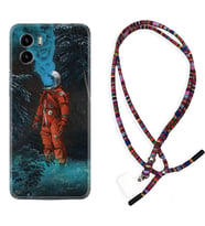 Vivo Y15S Y32 Y33S Y51 Y53S Kılıf Boyun Asklı Rasta Silikon Astronot Smoke 1769