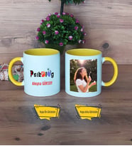 Psikolog Kupa Bardak Sarı Fotoğraflı Tıp Bayramı Hediyesi Psikologlar Günü Hediyesi