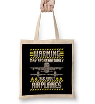 Warning May Spontaneously Talk About Airplanes Bez Çanta Uzun Saplı