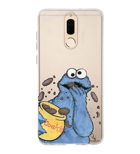 Huawei Mate 10 Lite Uyumlu Susam Sokağı Kurabiye Canavarı Desenli Şeffaf Telefon Kılıfı