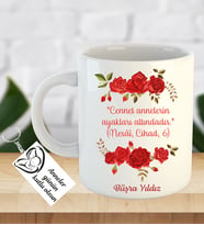 İsme ve Anneler Gününe Özel Kupa Bardak Anahtarlık Hediye