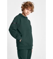 Çocuk Fermuarlı Kapüşonlu  Sweatshirt 25N-3101 (Yeşil)