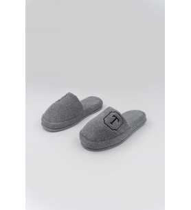 Ender Home T Harf Havlu Banyo Ev Otel Lohusa Terliği Kalın Taban Terlik 36/38-Gri