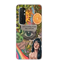Xiaomi Mi Note 10 Lite Uyumlu Vintage Kolaj Desenli Şeffaf Telefon Kılıfı