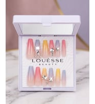 Louésse Candy Glow Ombre Takma Tırnak 12’li Pastel Geçişli Taşlı Yazlık Nail