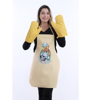 Beautiful SET Sıvı Geçirmez Mutfak Önlüğü (2 ELDİVEN) (Çok Renkli)