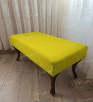 Ayak Ucu Kapı Önü Antre Düz Bench Puf Orta Sehpa Ceviz Ayak (110*45) (Sarı)