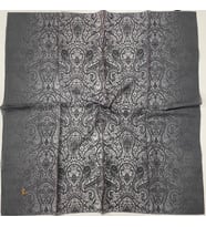 Mandala Desen Elegante Seri Eşarp Eşarp Askısı ile Birlikte 100x100 cm Gri Krem-