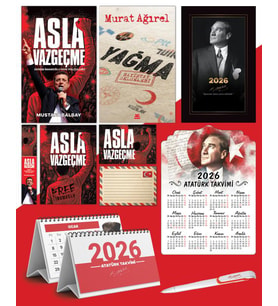 Asla Vazgeçme - Ayraç - Kartpostal - Poster - Yağma - Sayıştay Belgeleri -  2026 Ajanda İstikbal - İstikbal Ahşap Duvar Takvimi - Masa Takvimi