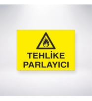 Tehlike Parlayıcı 21x28 Arkası Yapışkanlı Levha