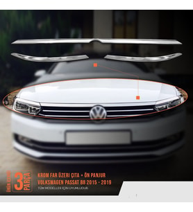 Volkswagen Passat B8 Far Üzeri Çita Krom Nikelajı 2015 Sonrası