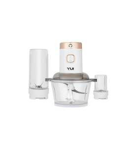 M2001 3'ü 1 Arada 2 Litre Doğrayıcı Cam Hazne- Kişisel Smoothie Blender-Öğütücü (Beyaz)