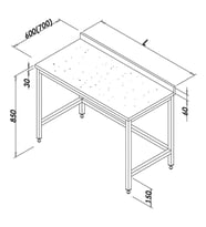 Çalışma Tezgahı Mermer Tablalı Taban Rafsız 160x80 Cm