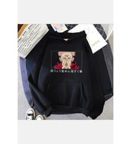 Jujutsu Kaisen Sukuna Kapşonlu Sweatshirt (Siyah)