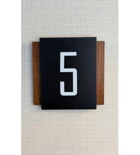 2 Adet Siyah Ceviz Mdf 9x9 cm Kapı Numarası