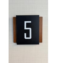 2 Adet Siyah Ceviz Mdf 9x9 cm Kapı Numarası